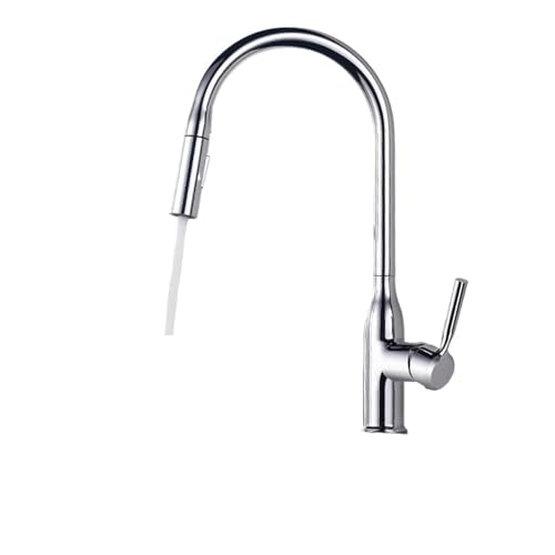 Robinet de cuisine pivotant 360 degrés avec douchette extractible et finitions chromées - 2