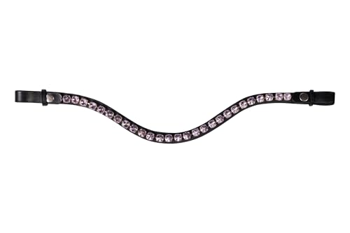 HKM Cherry Frontal Vieux Rose Cheval en cuir haut de gamme et strass
