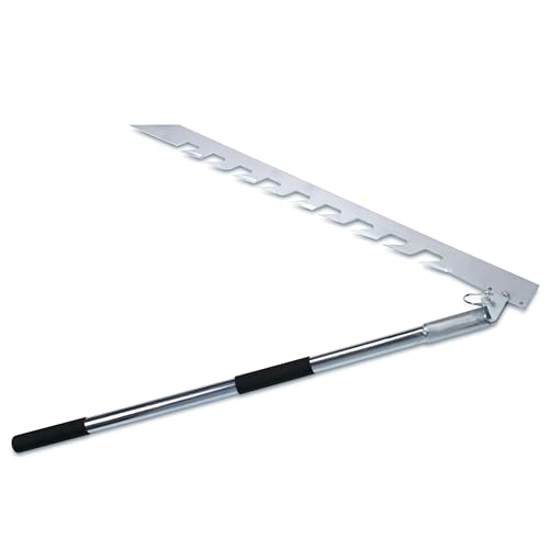 ZUIWAN Second Generation 41 Inch Folding Ice Saw with Enhanced Cutting Edge for Ice Fishing Lgloo Ice House Camp 5mm Thick Steel Saw Easy to Cut Thick Ice Silvery