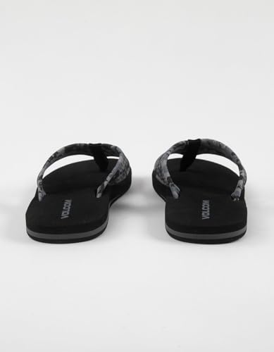 Image of Volcom Men's Daycation Flip Flop Sandal - Soft Brushed Recliner Comfort Foam Footbed, Black /Black, 8