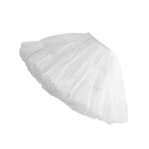 VALICLUD Saia moderna Lolita vestido sob a saia saia em camadas com bolhas (branca)