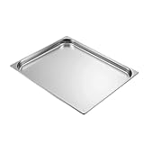 Mllepjdh Práctico recipiente rectangular de acero inoxidable para alimentos, restaurantes, catering y reuniones familiares, gran capacidad, fácil