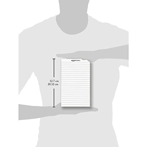 Image of Amazon Basics Narrow Ruled 5 x 8 inch Writing Pad, 72 Count (6 Packs of 12), White