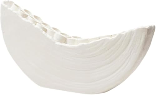 KJHONG Fenteer - Florero creativo de resina, adorno para flores artificiales, estético, moderno, para oficina, mesa, sala de estar, chimenea, blanco (blanco)