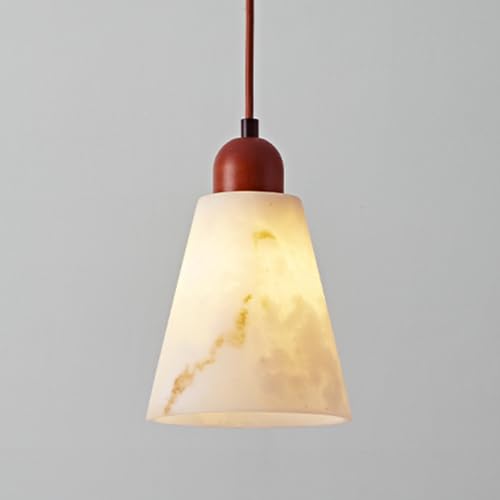Lámpara colgante de mármol natural con textura triangular pulida a mano y base E27