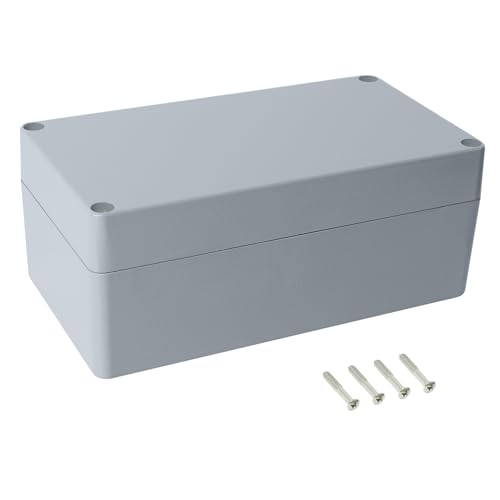 LeMotech Electrical Box, Aluminum Alloy Metal Junction Box, IP67 Waterproof Dustproof Project Box, Outdoor Universal Enclosure, Grey 8.6x4.7x3.5in (220x120x90mm)