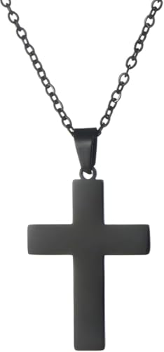 Collier Crucifix Homme Argent Anti-Ternissement Chaîne Confort Croix de Jésus