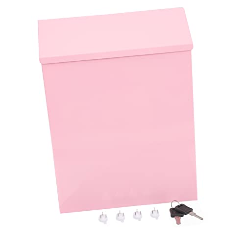 Angoily Wall-mounted Mailbox and Household Suggestion Box Lock, Multi-function for Letters and Mail Accessories, Pink Rustic Style for Home and Office Use