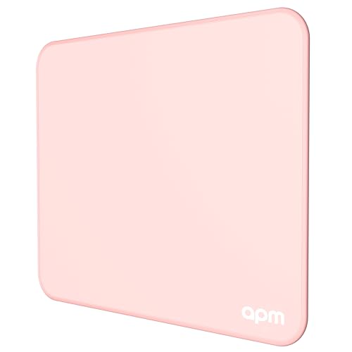 APM Alfombrilla de ratón, Mousepad para Oficina, 25 x 21 x 0,3 cm, Base de Goma Antideslizante, Lavable, Bordes Tejidos duraderos para ratón óptico, láser, Gaming, Oficina, Rosa, 571274
