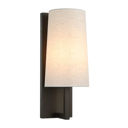 XiNBEi Lighting Dark Bronze Wall Lights with Fabric Shade for Hallway