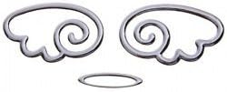Cool 3D Angel Wings Chrome Car Logo/ Symbol/ Mark/ Signs Universal Sticker (Silver)