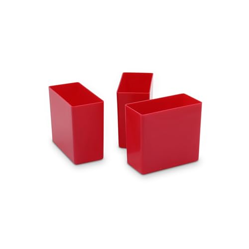 1a-TopStore 10 Stk. Einsatzkästen Einsatzboxen Schubladen-Einsatzkasten Sortierboxen, 32 Größen, 5 Farben (rot, 99x49x90 mm) – Ansicht 1