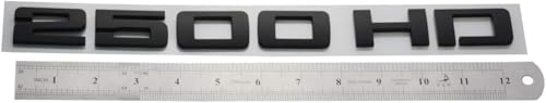 Image of Pair Set 2500Hd 2500 Hd Letter Emblems Badges Replacement for Front Right Left Door Side Nameplates Decals Sticker (Matte Black)