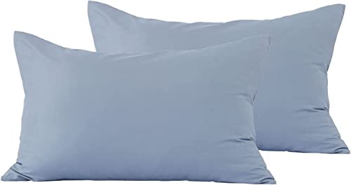 RUIKASI Taie d'oreiller pour lit double 2 pièces, housse de coussin 50 x 80 cm avec fermeture à bout, 100 % microfibre,Spa bleu Cover