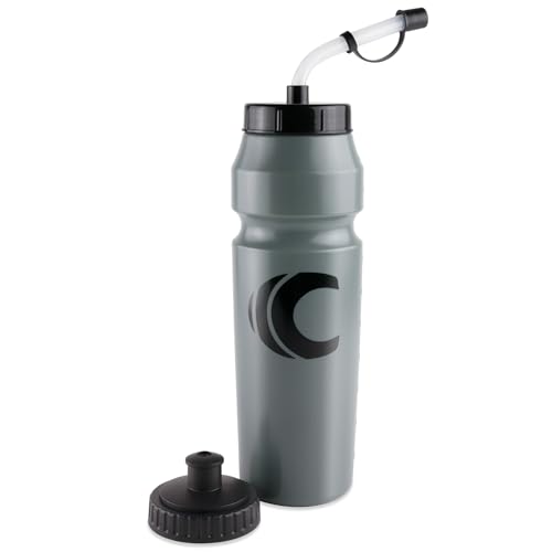 Image of Cannon Sports 1 Liter Sports Water Bottle, BPA-Free, 34 Oz Capacity, Large Mouth, 2 lids (Straw and Squeeze), Great For Helmet Sports Such As Hockey, Lacrosse, Football, Boxing (Gray)