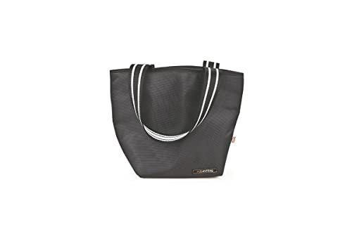 Iris Barcelona - Bolso Tote Bag 3,7 L, Tote Lunch Bag 33x14x24 cm, Bolso de Hombro Mujer con compartimento para Móvil, Nevera Portatil de Poliester Impermeable para Trabajo, Camping, Viaje, Gris