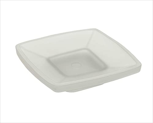 Image of EASYHOME FURNISH Premium Frosted Glass Soap Dish for Bathroom and Kitchen | Elegant Square Soap Holder Tray for Shower, Sink, Countertop, and Washbasin | Minimalist Matte Glass Soap Case (Square-LX06)