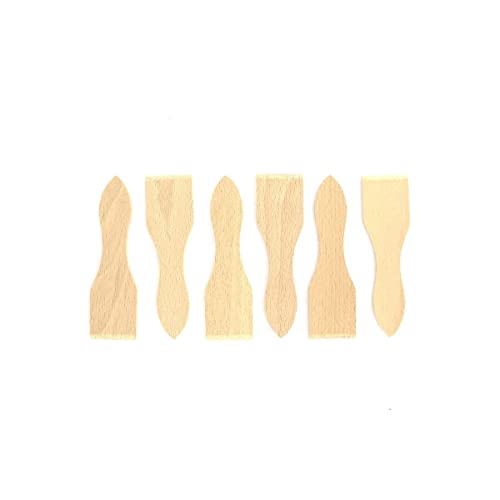 Fackelmann 8641550 Raclette-Spachtel aus Holz, Raclette-Spatel, Raclette-Spatel, Pfannenwender, Holz, 12,8 x 3,7 cm, 6 Stück