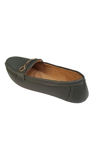 Image of CatBird Women's Metal Detail Slip-On Loafers | Cushioned Comfort Flats | Lightweight Office & Casual Shoes | Anti-Slip Sole Footwear