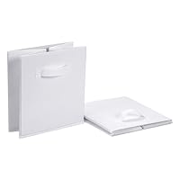 Amazon Basics zusammenklappbarer Aufbewahrungswürfel/Organizer aus Stoff mit Griffen, 33 cm x 33 cm x 33 cm, Einfarbig Weiß, 6 Stück – Ansicht 4
