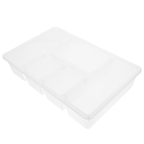 FUOYLOO Caja Plástica Transparente para Almacenar Alimentos con 5 Compartimentos, Ligera y Práctica para Organizar Verduras y Frutas Cocina o Refrigerador
