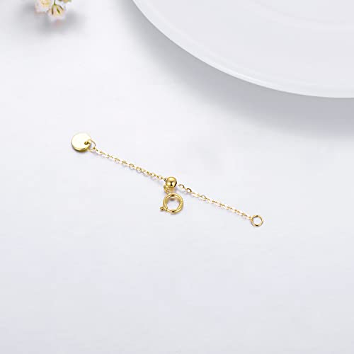 Image of 10k 14k Real Gold 1 inch /1.5 inch /2 inch /2.5 inch /3 inch /4 inch /5 inch Necklace Extender, Necklace Bracelet Extender Chain, Durable Gold Extender Chain, Adjustable Extension Chain for Necklace Bracelet Anklet