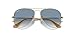 Ray-Ban RB3025 Classic Aviator Sunglasses, Gold/Clear Gradient Blue, 55 mm