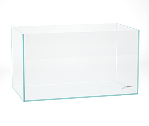 Image of LANDEN 90P 55 Gallon Rimless Low Iron Aquarium Tank,W35.4xD19.7xH19.7 in(90x50x50cm) 10mm Thickness with Black Nano Foam Leveling mat Included