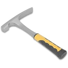 Rock Pick Hammer, High Carbon Steel Geological Hammer, Ergonomic Non Slip and Shock Absorbing Handle, Geological Rock Hammer for Exploration and Geological Prospecting in MinesFlat Head