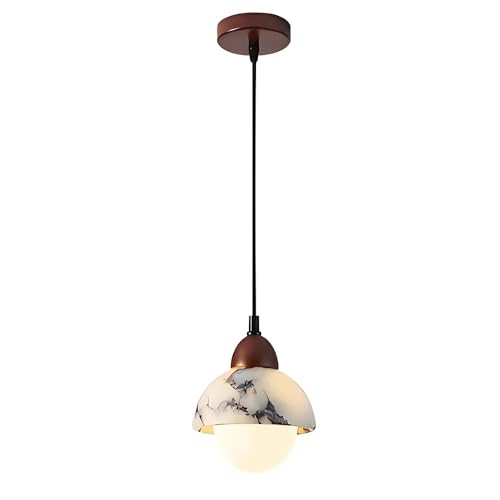 Lámpara colgante moderna de piedra natural redonda para iluminación de dormitorio