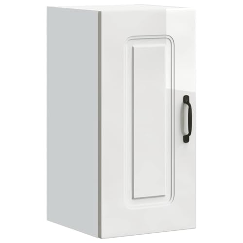 vidaXL Kitchen Wall Cabinet Kalmar High Gloss White Engineered Wood, kitchen wall unit, cabinet for kitchen wall, wall cabinets with door