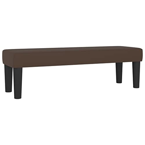 vidaXL Banc Ottoman Banquette Rembourré Banc de Lit Banc d'Entrée Chambre à Coucher Salon Couloir Intérieur Marron 100x30x30 cm Similicuir