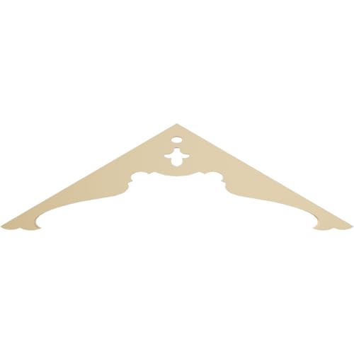 Ekena Millwork GPP048X014X100HEA Heath Architectural Grade PVC Gable Pediments, 48"W x 14"H x 1"P (7/12) Pitch