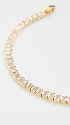 SHASHI Women's Emerald Cut Tennis Bracelet, Gold, One Size3