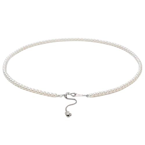 White Genuine Freshwater Cultured Pearl Necklace For Women, 5MM 6MM 7MM 8MM 9MM 10MM, Real Pearl Strand Necklace Jewelry, Good Love Gift For Anniversary, Birthday