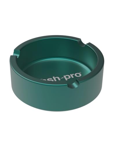 Image of Stash-Pro Metal Ashtray - Teal Finish with 3 Grooves | Heavy-Duty Steel | Indoor & Outdoor Use | Windproof, Heat Resistant & Rust-Free