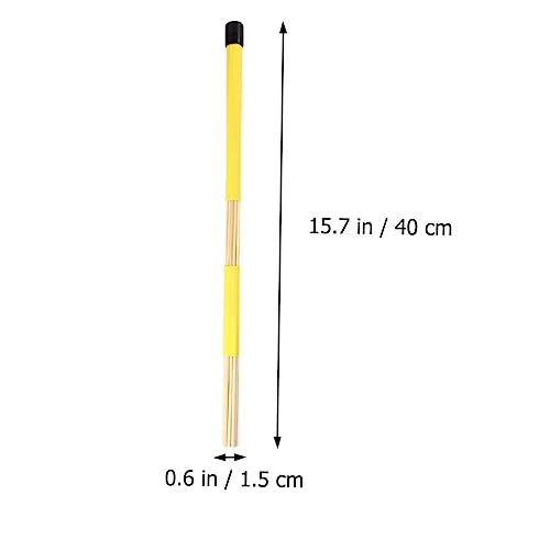 YARNOW 1 Par Baquetas de Madera para Batería, Cepillos para Jazz y Música Folk, Empuñadura Cómoda, Superficie Lisa, Color Amarillo miniatura 7