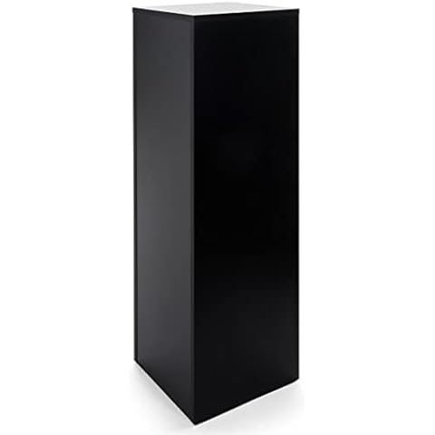 Displays2go, Laminated Gallery Display Cube, Particle Board, Melamine Construction – Black (WDCUBEBLK4) Cover