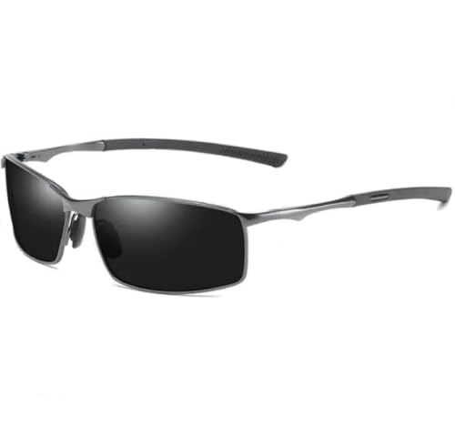 Lunettes de soleil polarisées au design élégant Aoron monture métal gris chic