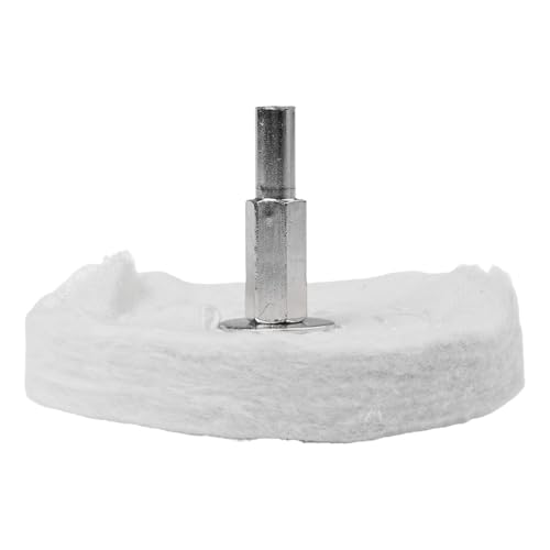 1個入り ホワイトクロス研磨モップホイールパッド バフホイール 6mmコネクティングロッド付き 電動/バッテリードリルグラインダー用 wanglan(100mm)