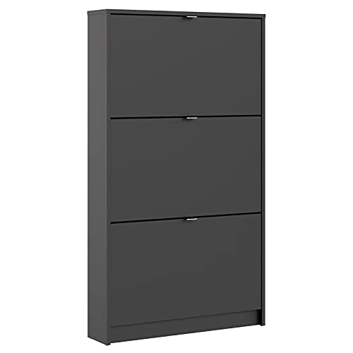 Tvilum, Black Matte Bright 3 Drawer Shoe Cabinet #TOP4