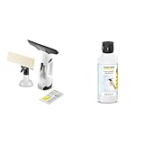 Bundle of Kärcher Window Vac WV 2 Plus, Battery Running Time: 35 min, LED Display for Battery Status, Spray Bottle with Microfibre Cloth+ Kärcher Window Cleaner Concentrate RM 500