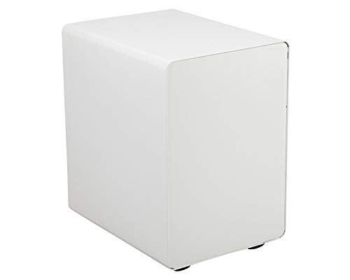 Flash Furniture Wren Ergonomic 3-Drawer Mobile Locking Filing Cabinet With Anti-Tilt Mechanism & Letter/Legal Drawer, White With Red Faceplate #TOP4