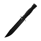 Smith & Wesson M&P Special Ops High Carbon S.S. Full Tang Fixed Blade Survival Knife with Clip Point, Rubberized Handle, Sawback and Pommel for Outdoor and Tactical