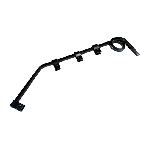Image of Pair Angled Down Bar Type Truck 1 Coil Mud Flap Hangers Complete Kit, 0.640 inch Square Steel Arm with Reflector Plates and Mounting Hardware for Semi Trucks Trailers
