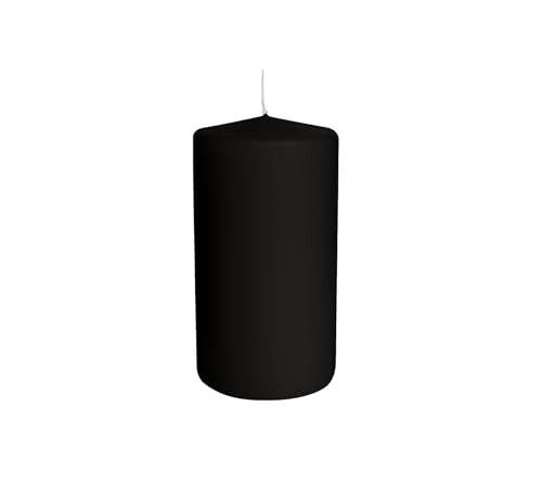 Risthò Velas de cera, color negro, diámetro 5 cm, altura 10 cm, 12 unidades