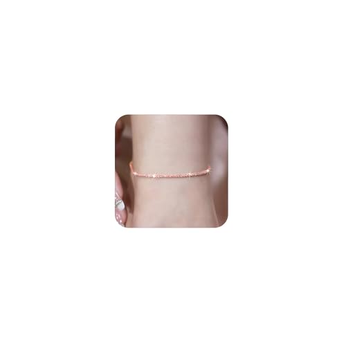 Image of Nanafast Women's Ankle Bracelets, Sparkling Multi-layer Anklet Bracelets for Women, Adjustable Shiny Gold /Silver Anklets for Women, Beach Cute Anklets Jewelry for Summer