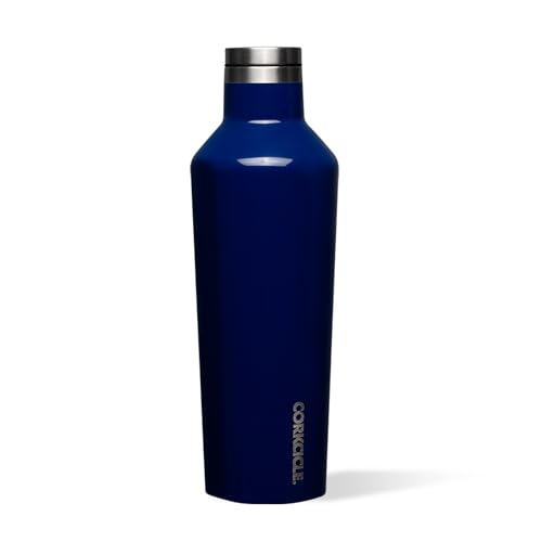 Corkcicle Classic Canteen Insulated Water Bottle - Stainless Steel Reusable Tumbler - Triple Insulated - Keeps Drinks Cold 25 Hours or Hot 12 Hours - Cupholder Friendly - Midnight Navy - 16 oz