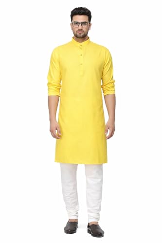 Image of Multi Colored Cotton Plain Men's Ethnic Kurta Only
