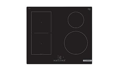 Foto di Bosch PWP61RBB5E Serie 4, Piano cottura a induzione, CombiZone combina due zone cottura, TouchSelect, Nero, senza profili, 60 cm, Versione Esclusiva Amazon
